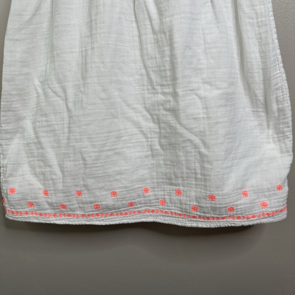 GAP Women's Cotton Cover Up White Pink Embroidery Detail Summer Dress Sz S‎ - Picture 2 of 6